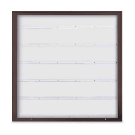 United Visual Products Single Door Radius Corkboard, 18"X24", S UV8000-SATIN-BLACK